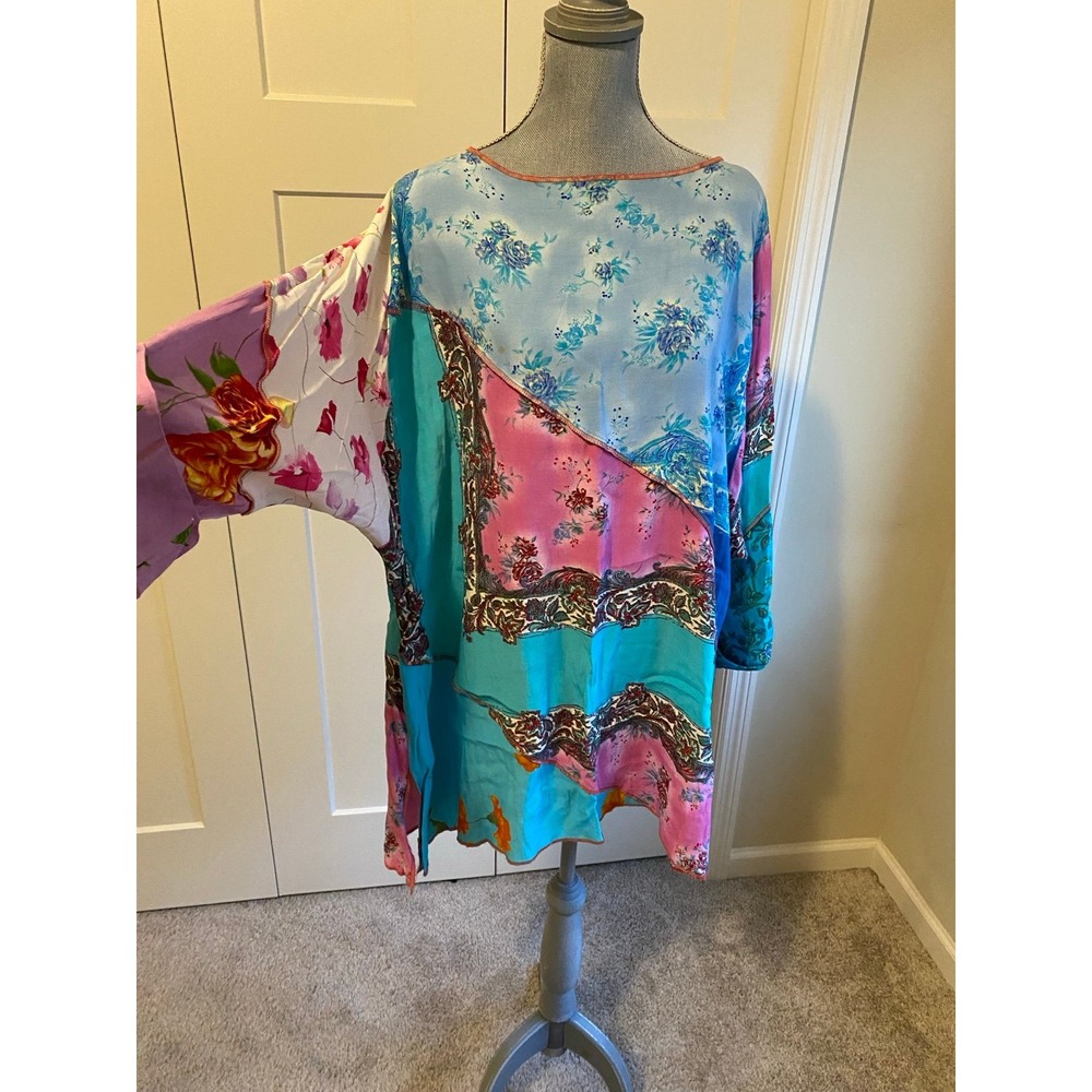 Nothing Matches Tunic Top Boho Patchwork Art To Wear 3 XXXL s54